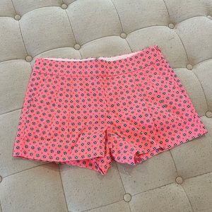 Jcrew women’s coral shorts with floral pattern